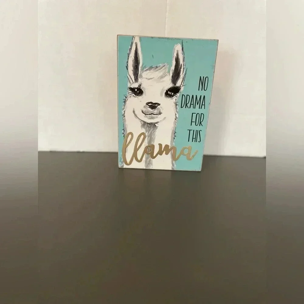 No Drama For This Llama Art Decor Art Box 5X7